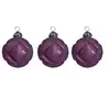 Image de Set de 3 boules de noël décoratives en verre violet D10