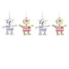 Image de Set de 4 suspensions de noël robots en résine dorés et argentés H8