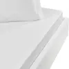 Image de Drap housse en percale de coton blanc 140x200 cm