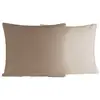 Image de Llot de 2 taies d'oreiller bicolores en perca taupe/ficelle 65x65 cm