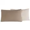 Image de Llot de 2 taies d'oreiller bicolores en perca taupe/ficelle 50x70 cm