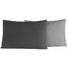 Image de 2 taies d'oreiller bicolores en percale anthracite/gris 50x70 cm