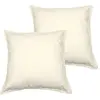 Image de Llot de 2 taies d'oreiller en coton ecru 65x65 cm