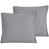 Image de Lot de 2 taies d'oreiller en coton lavé bio Gris Perle 65x65 cm