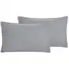 Image de Lot de 2 taies d'oreiller en coton lavé bio gris perle 50x70 cm