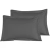 Image de Llot de 2 taies d'oreiller rayées en satin de anthracite 50x70 cm