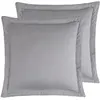 Image de 2 taies d'oreiller rayées en satin de coton gris acier 65x65 cm