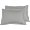 Image de Llot de 2 taies d'oreiller rayées en satin de gris acier 50x70 cm