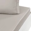 Image de Drap housse uni en satin de coton Taupe 90x190 cm