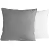 Image de 2 taies d'oreiller bicolores en percale gris/blanc 65x65 cm