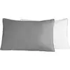 Image de 2 taies d'oreiller bicolores en percale gris/blanc 50x70 cm