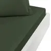 Image de Drap housse en percale de coton eucalyptus 90x190 cm
