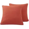 Image de Llot de 2 taies d'oreiller en gaze de coton terracota 65x65 cm