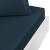Image de Drap housse en percale bonnet 40cm indigo 200x200 cm