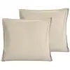 Image de Llot de 2 taies d'oreiller en percale lavée ficelle 65x65 cm