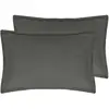 Image de Lot de 2 taies d'oreiller en flanelle de coton anthracite 50x70 cm