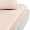 Image de Drap housse en percale bonnet 40cm poudre 140x190 cm