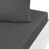 Image de Drap housse uni en satin de coton anthracite 200x200 cm