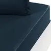 Image de Drap housse satin de coton bonnet 40 cm marine 180x200 cm