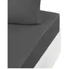 Image de Drap housse satin de coton bonnet 40 cm anthracite 160x200 cm