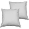 Image de Llot de 2 taies d'oreiller en coton gris perle 65x65 cm