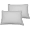 Image de Llot de 2 taies d'oreiller en coton gris perle 50x70 cm