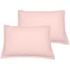 Image de Llot de 2 taies d'oreiller en coton poudre 50x70 cm