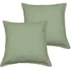 Image de Llot de 2 taies d'oreiller en coton sauge 65x65 cm