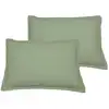 Image de Llot de 2 taies d'oreiller en coton sauge 50x70 cm