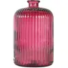 Image de Vase en verre recyclé strié fushia 23 cm
