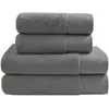 Image de Ensemble de bain 4 pièces en coton peigné zéro twist anthracite
