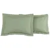 Image de Lot de 2 taies d'oreiller en percale de coton sauge 50x70 cm