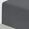 Image de Drap housse flanelle coton bonnet 30 cm anthracite 120x190 cm