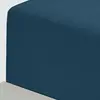Image de Drap housse flanelle coton bonnet 30 cm indigo 160x200 cm