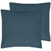 Image de Lot de 2 taies d'oreiller en flanelle de coton indigo 65x65 cm