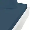 Image de Ddrap housse en coton bonnet 30 cm denim 160x200 cm