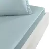 Image de Drap housse en percale de coton bleu arctic 140x190 cm