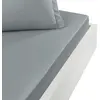 Image de Drap housse en percale de coton galet 160x200 cm