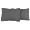 Image de Llot de 2 taies d'oreiller en percale de coto galet 50x70 cm