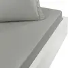 Image de Drap housse en percale de coton gris perle 200x200 cm
