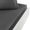 Image de Drap housse en percale de coton anthracite 160x200 cm