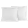 Image de Llot de 2 taies d'oreiller en percale de coto blanc 65x65 cm