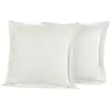 Image de Llot de 2 taies d'oreiller en percale de coto ecru 65x65 cm