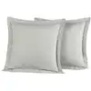 Image de Llot de 2 taies d'oreiller en percale de coto gris perle 65x65 cm