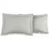 Image de Llot de 2 taies d'oreiller en percale de coto gris perle 50x70 cm