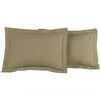 Image de Llot de 2 taies d'oreiller en percale de coto taupe 50x70 cm