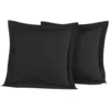 Image de Llot de 2 taies d'oreiller en percale de coto anthracite 65x65 cm