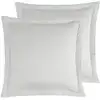 Image de 2 taies d'oreiller rayées en satin de coton blanc 65x65 cm
