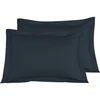 Image de Llot de 2 taies d'oreiller rayées en satin de marine 50x70 cm