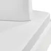 Image de Drap housse uni en satin de coton blanc 140x190 cm